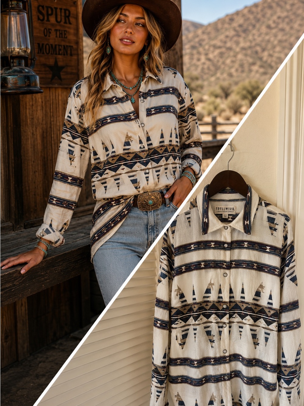 Idyllwind by Miranda Lambert Southwestern Aztec Button-Up Shirt Jacket | Size Sm